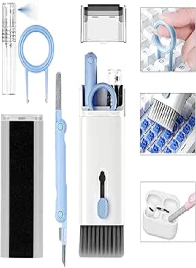 Wilbeva 7-in-1 Cleaner Kit for Airpods Headphones,Keyboard Earbuds Case & Computer, Deep Cleaning Tools with Screen Cleaner for Airpods 1/2/3/ Pro, Earphones,Laptop and Camera